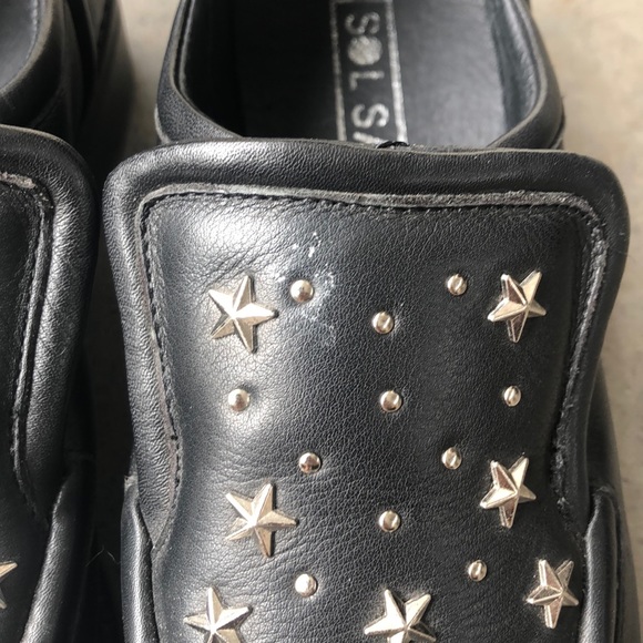 SOL SANA “Nancy” Black Star Studded Loafers - Picture 5 of 5